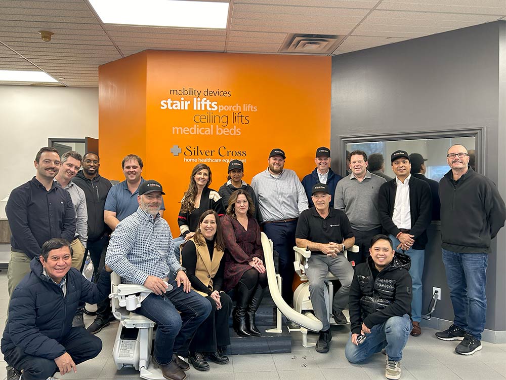 Silver Cross store owners with manager Andrew Jury at the annual meeting
